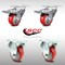 Service Caster 3 Inch SS Red Polyurethane Top Plate Caster Lock Brake 2 Rigid SCC, 2PK SCC-SSTTL20S314-PPUB-RED-2-R-2 - alternate 2